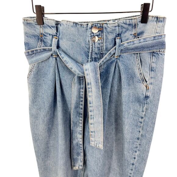Anine Bing Jeans‎ Everly Paper Bag Waist High Rise Denim Women's Size 29 Blue - Picture 9 of 14
